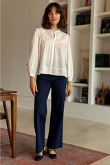 Blouse coton brodée écrue - Berti