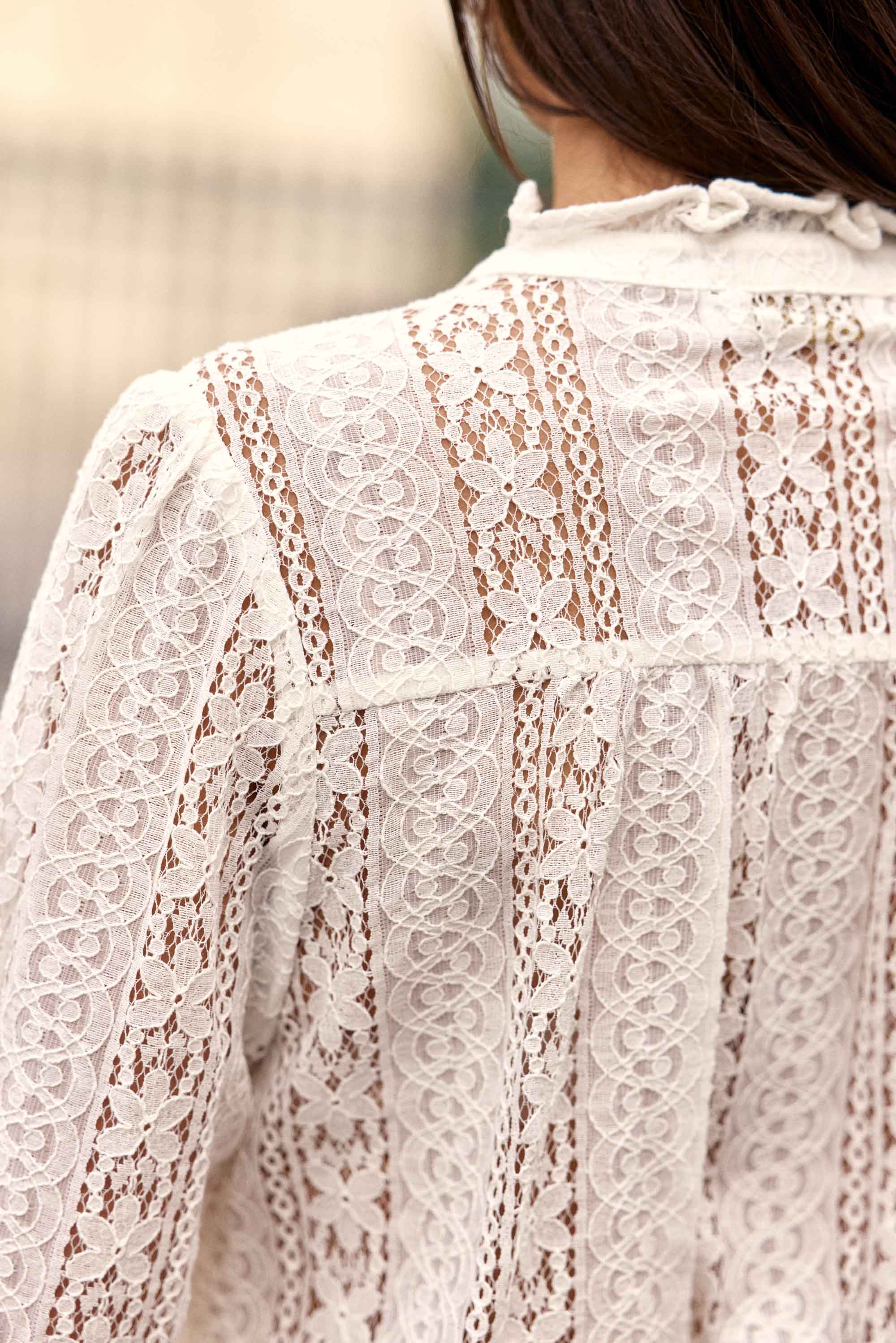 Blouse dentelle écrue - Besma