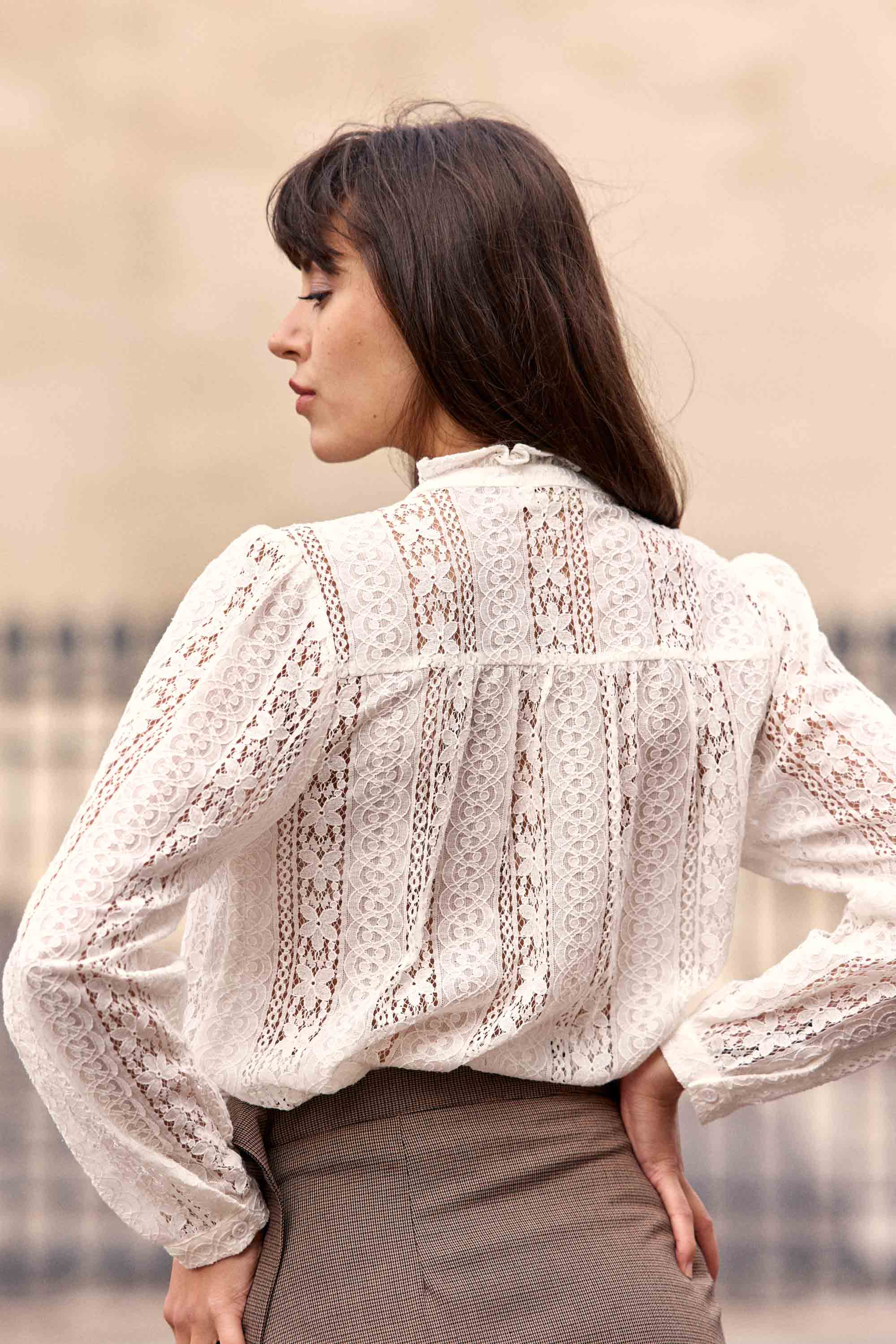 Blouse dentelle écrue - Besma
