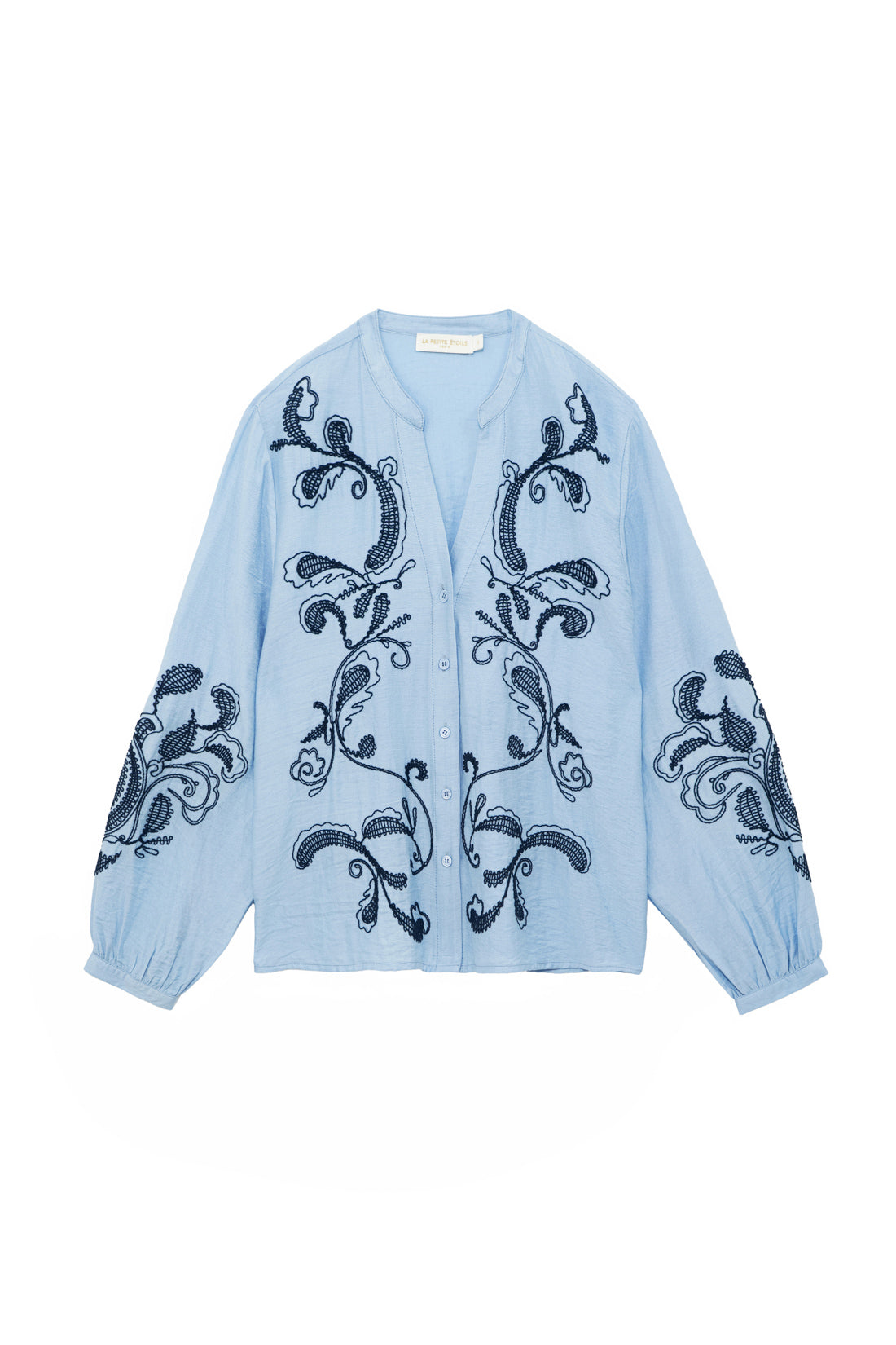 Blouse brodée bleue - Beyta