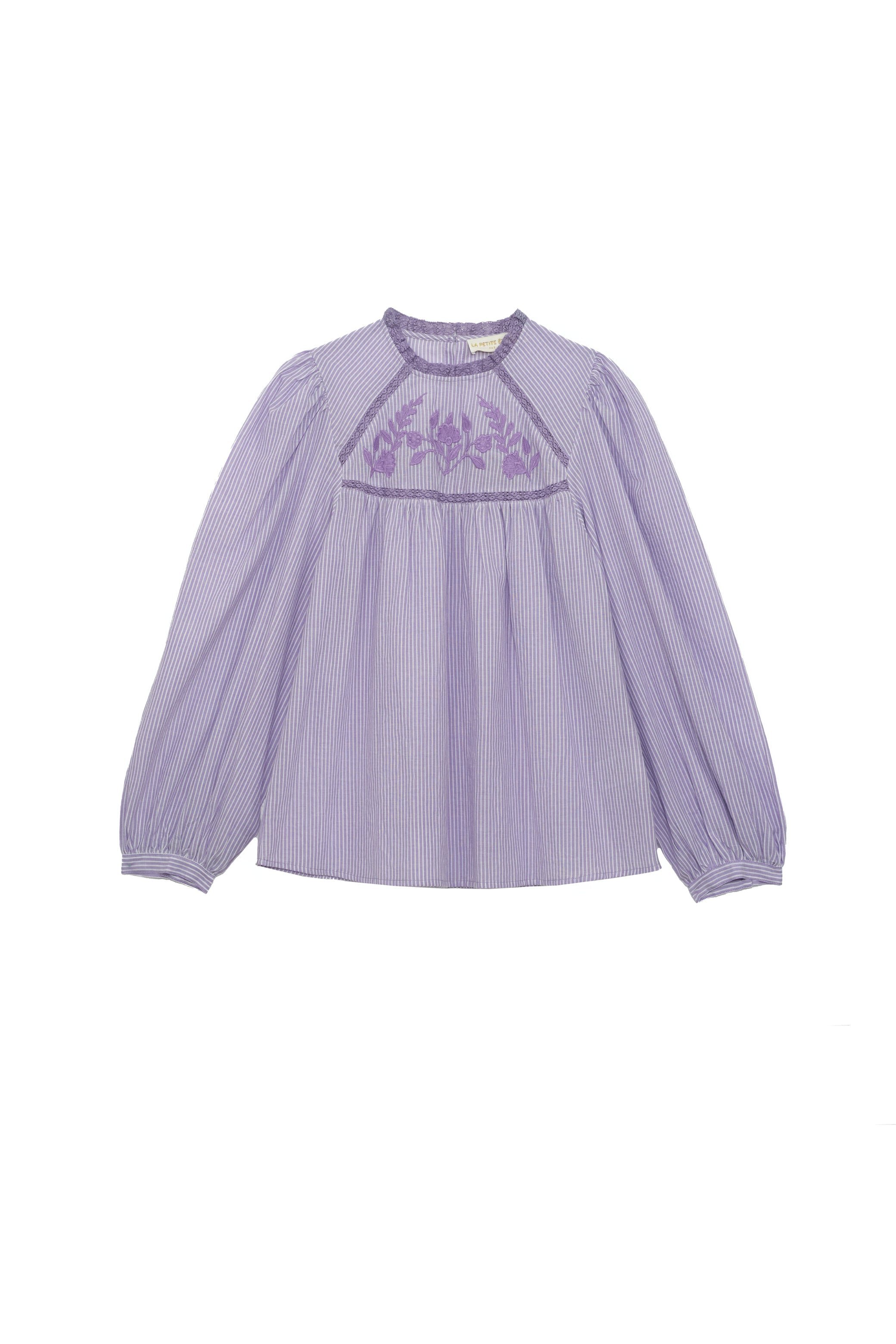 Blouse ample parme à broderies - Birtin