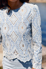 Blouse ajourée bleue - Bladie