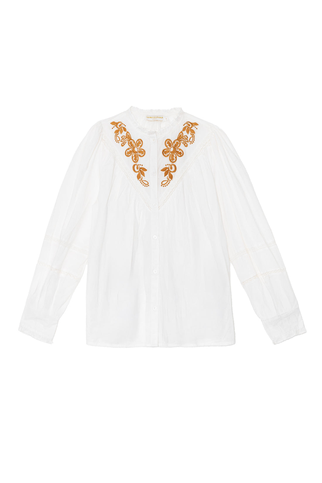 Blouse ample brodée écrue - Bobie