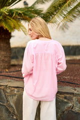 Blouse col V rose clair - Bolia