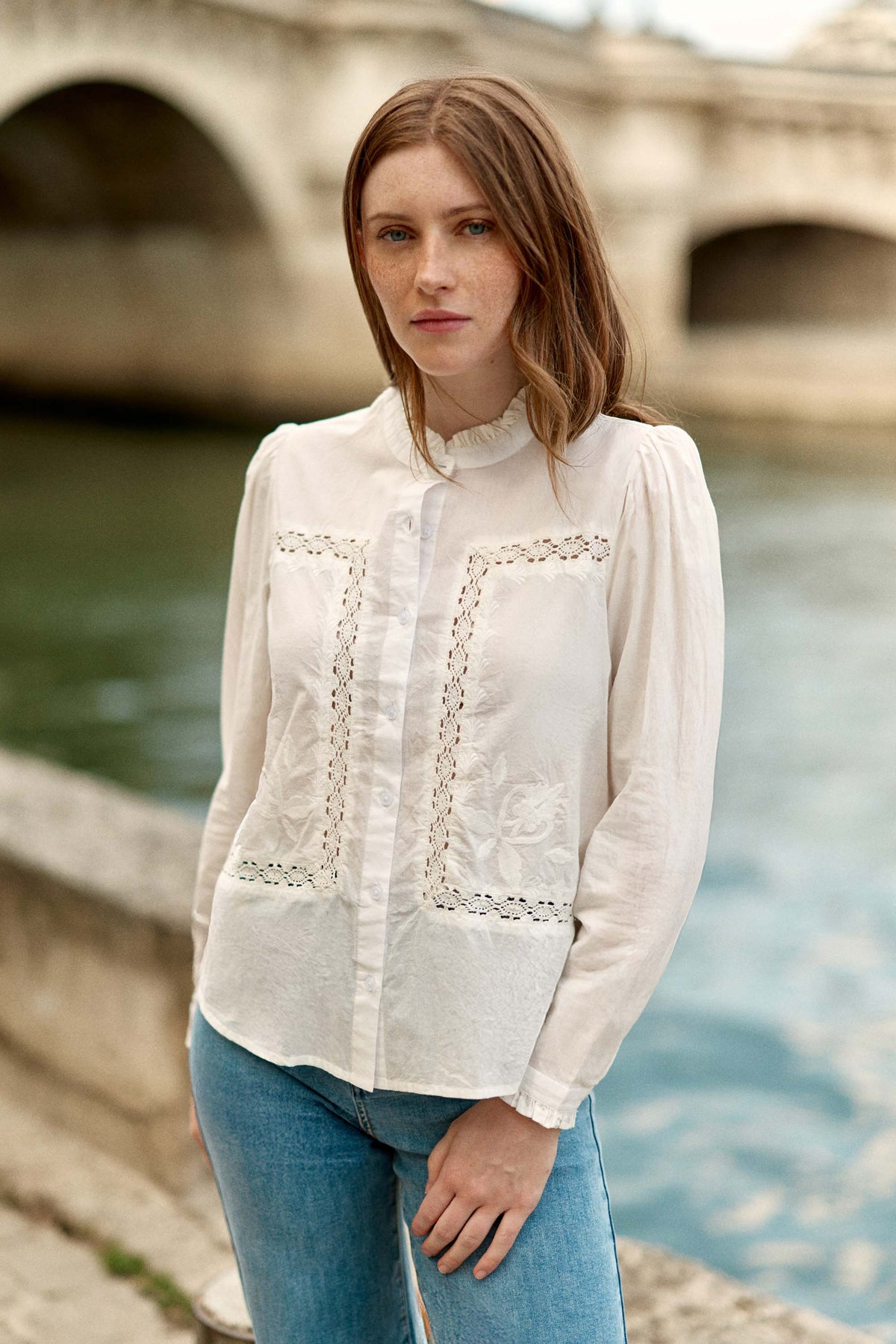 Blouse dentelle écrue - Borys