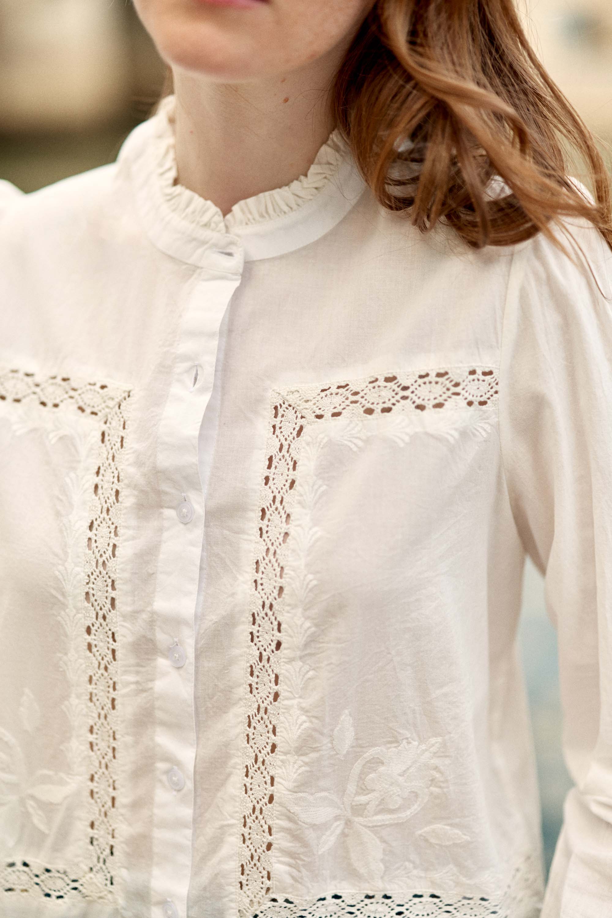 Blouse dentelle écrue - Borys