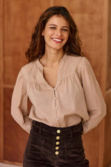 Blouse en coton camel - Bowie