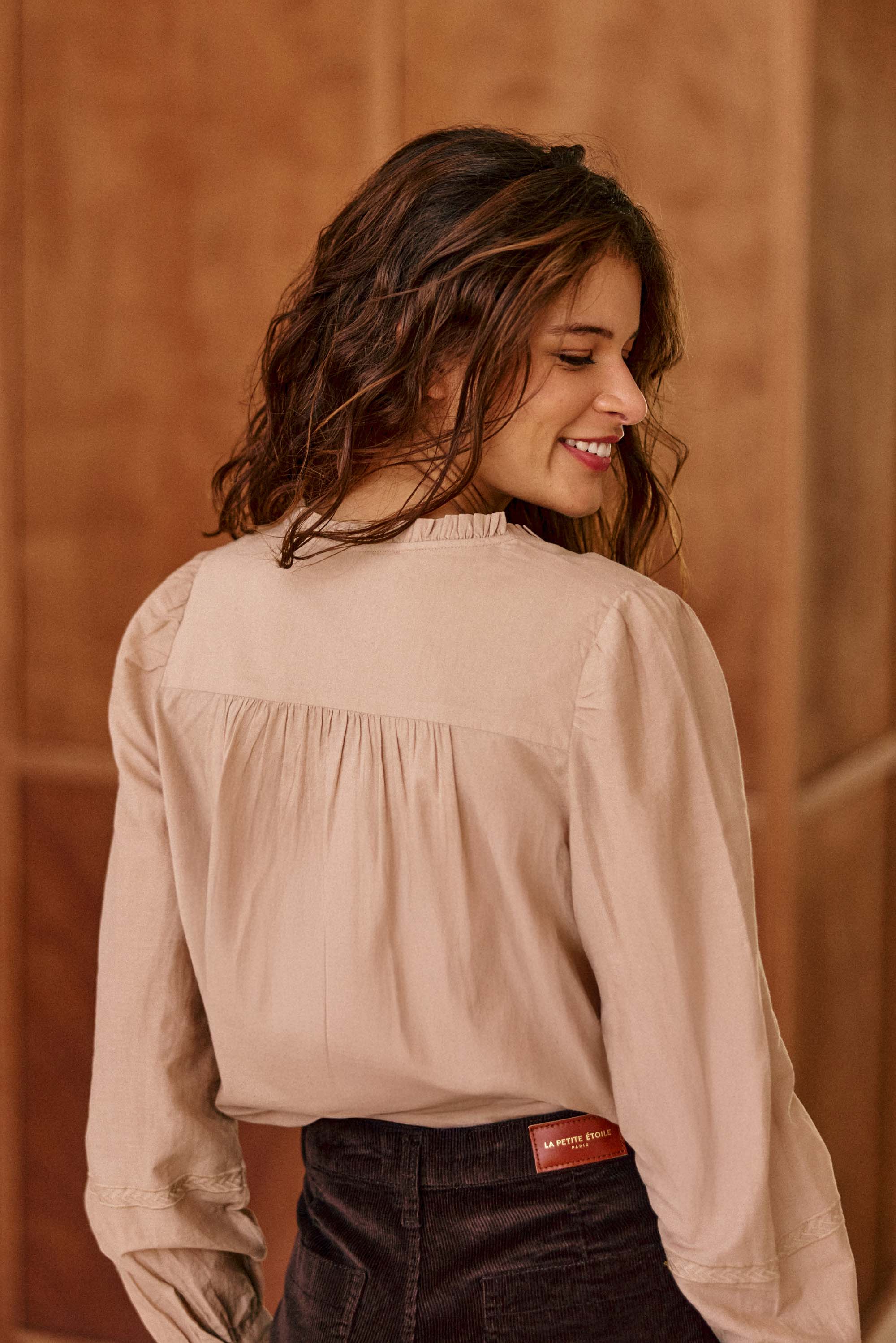 Blouse en coton camel - Bowie