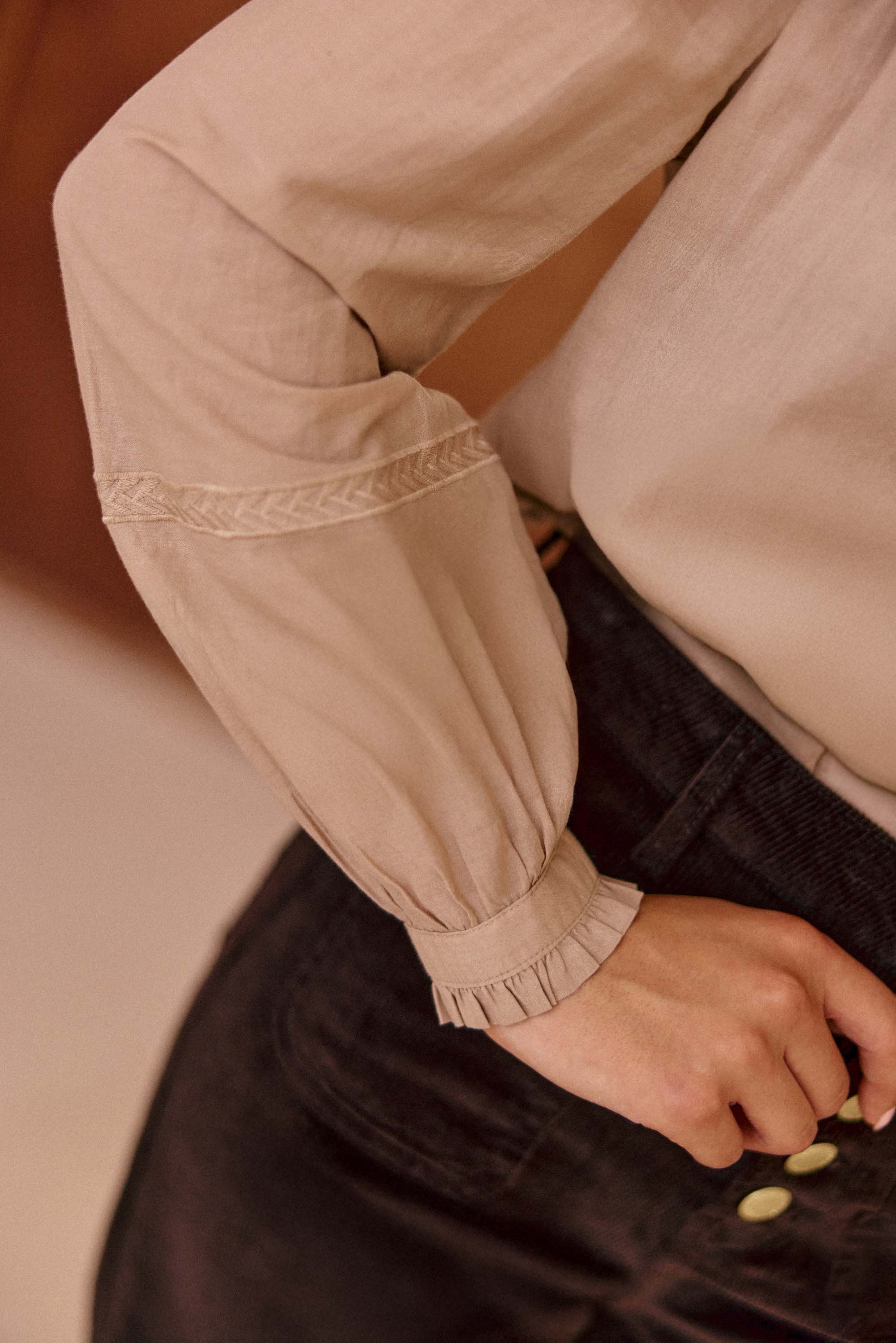 Blouse en coton camel - Bowie