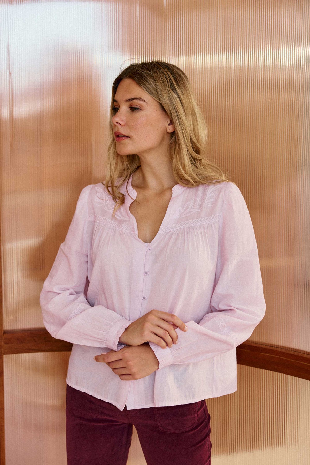 Blouse en coton parme - Bowie