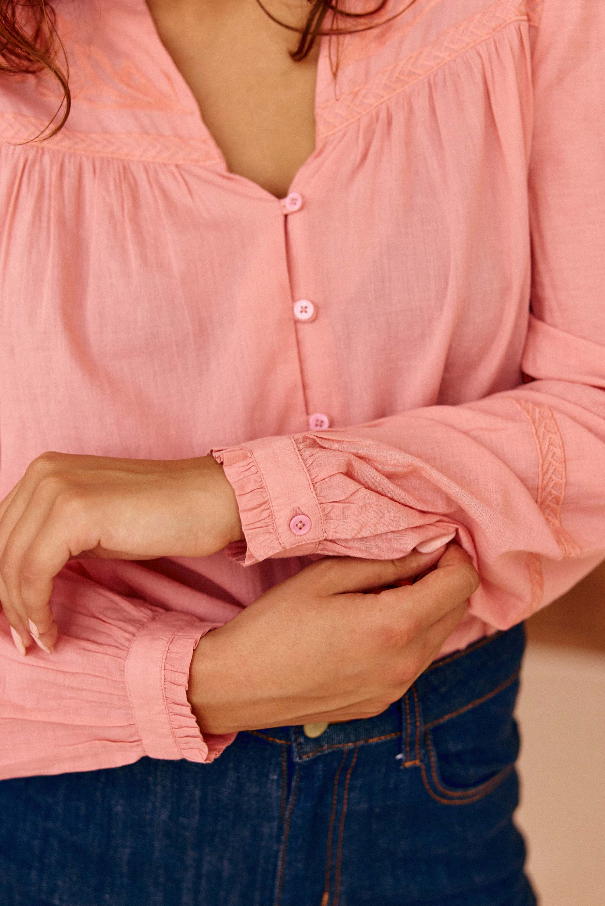 Blouse en coton rose - Bowie