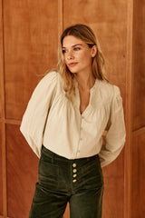 Blouse en coton vert amande - Bowie