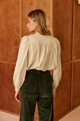 Blouse en coton vert amande - Bowie