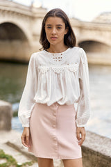 Blouse ajourée écrue - Brany