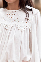 Blouse ajourée écrue - Brany