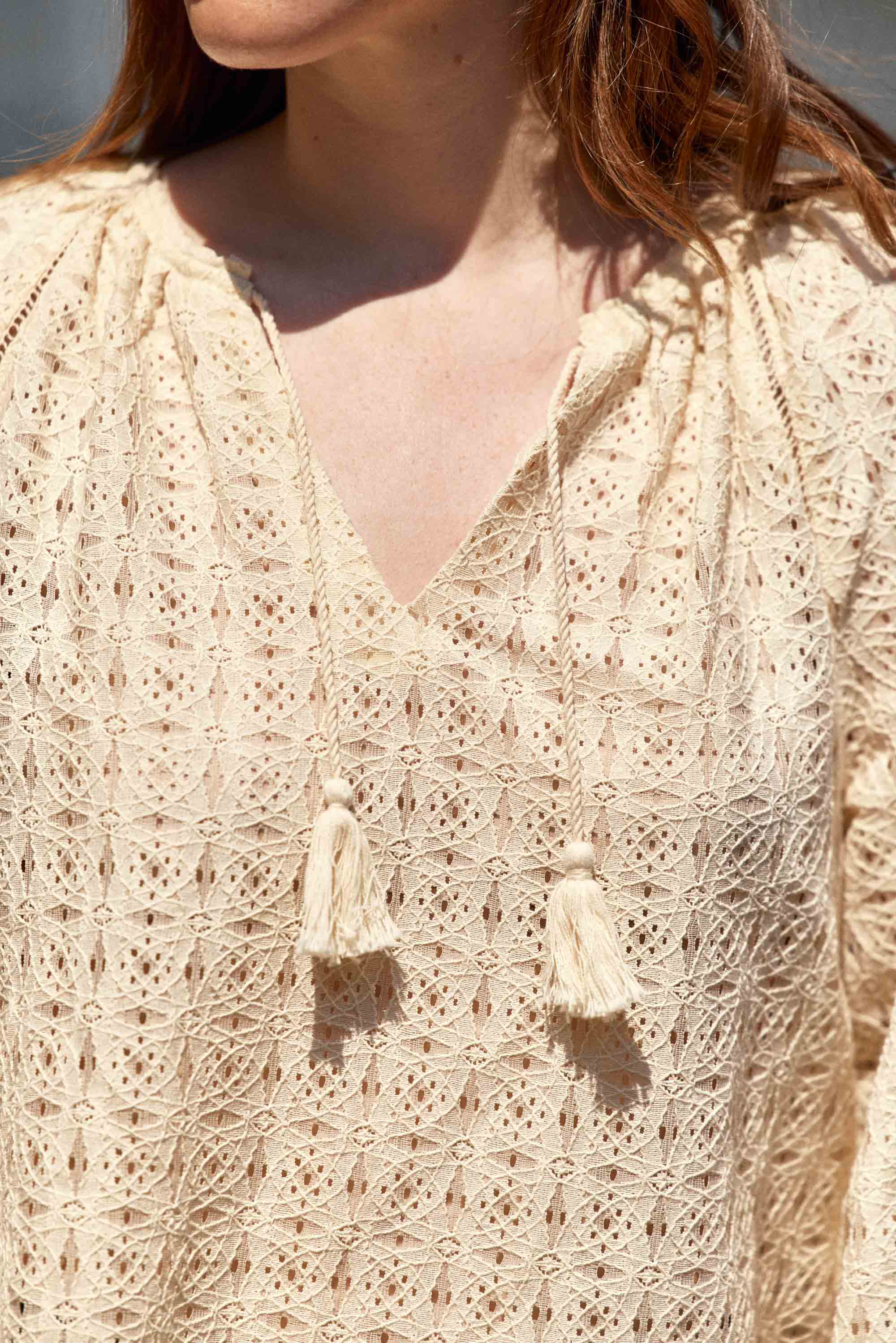 Blouse ajourée écrue - Briana