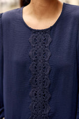 Blouse dentelle marine - Briella