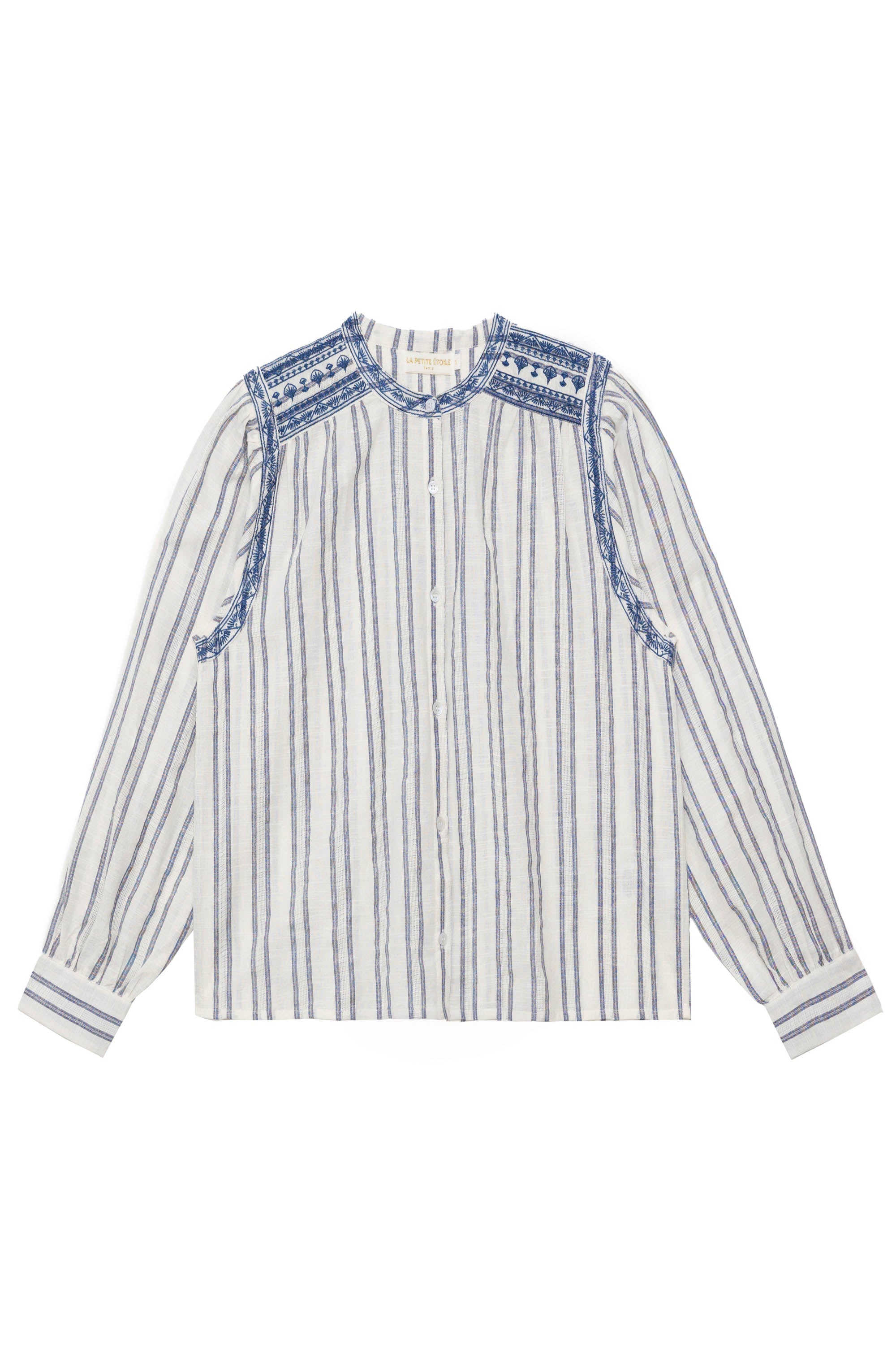 Blouse ecru/bleu - Brielly