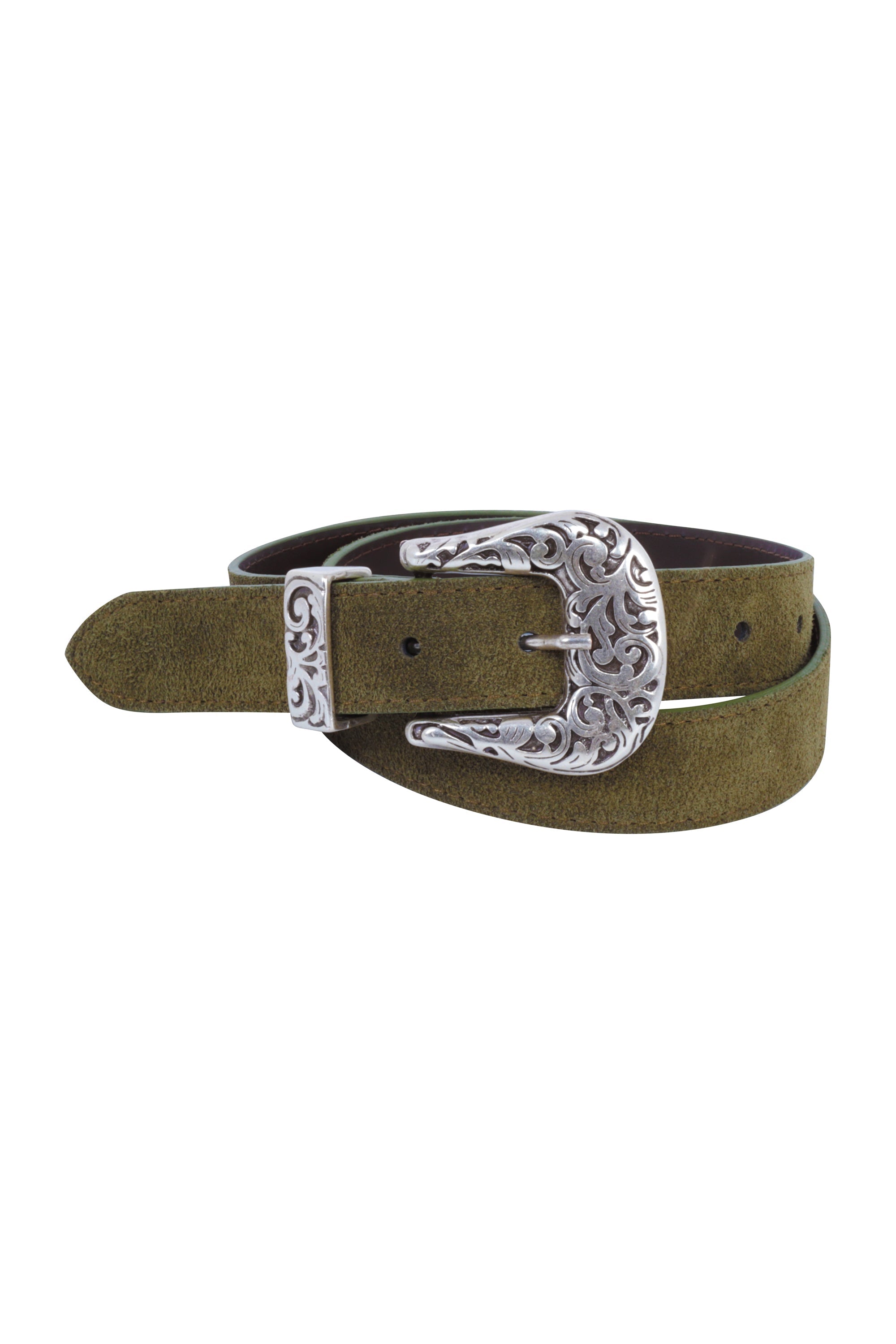 Ceinture croûte de cuir kaki - Cassia
