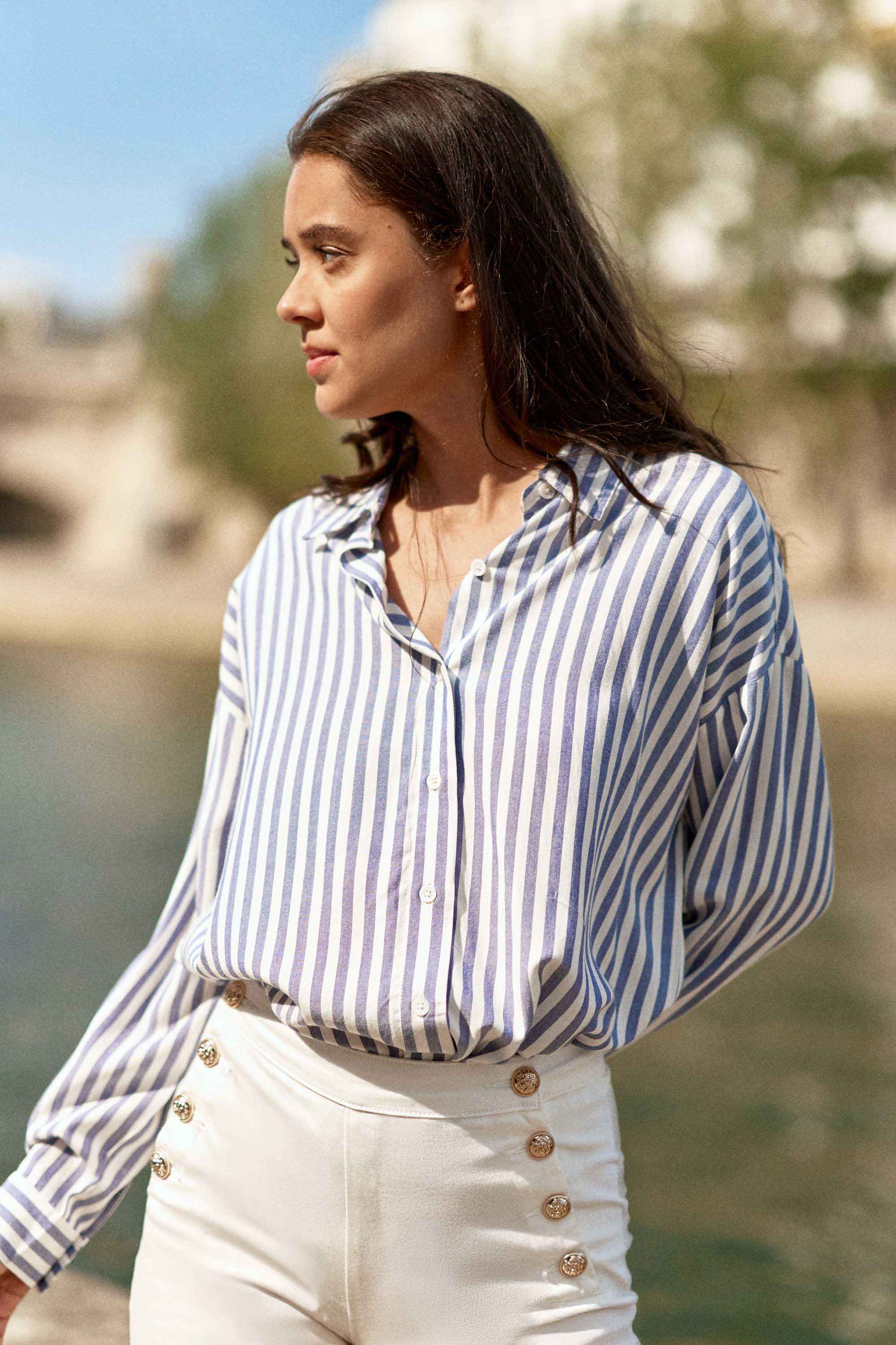 Chemise rayée bleue - Clara