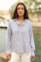 Chemise rayée bleue - Clara