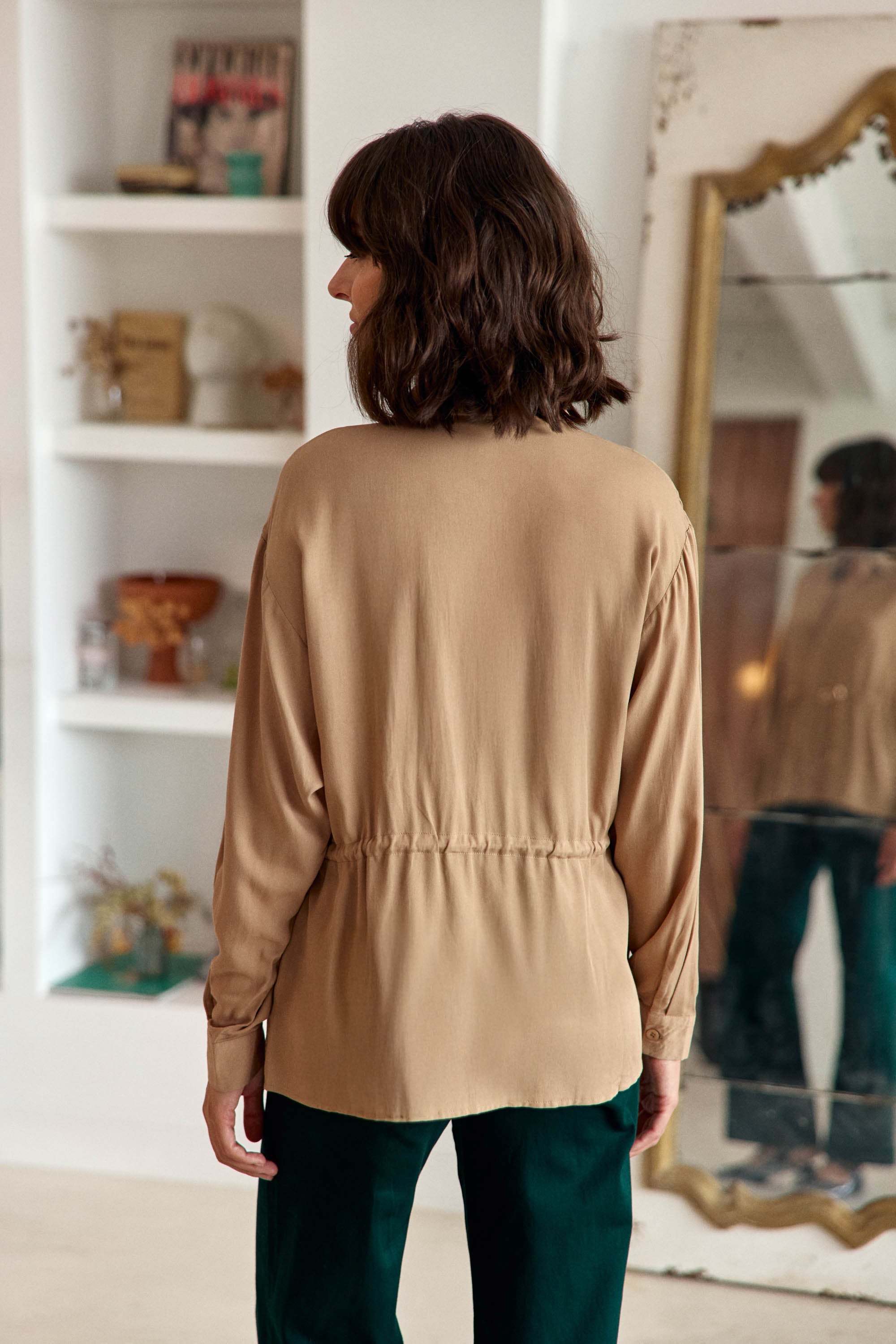 Chemisier fuide beige - Claris