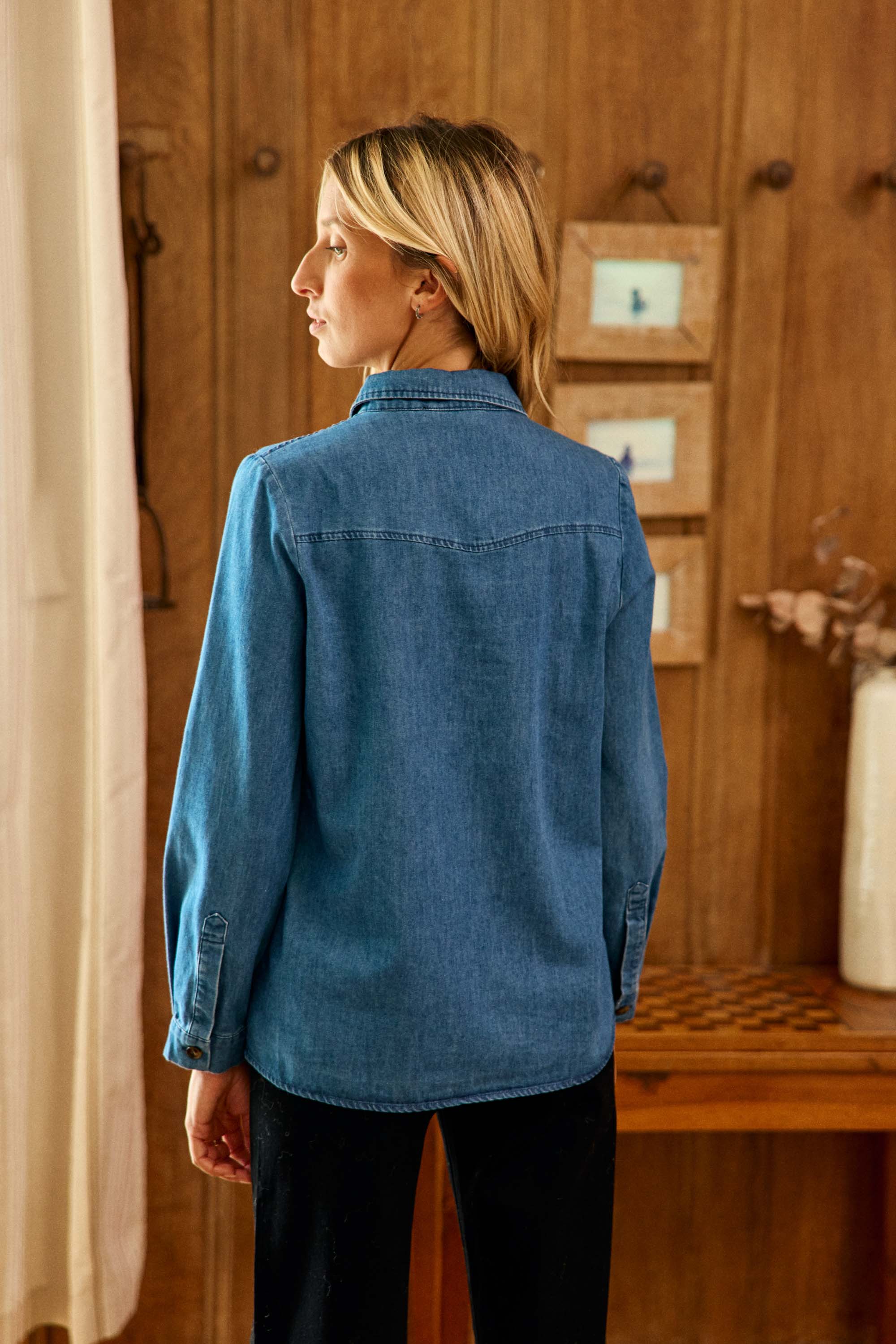 Chemise brodée stone - Clovy