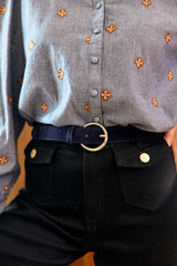 Ceinture cuir marine - Dixon