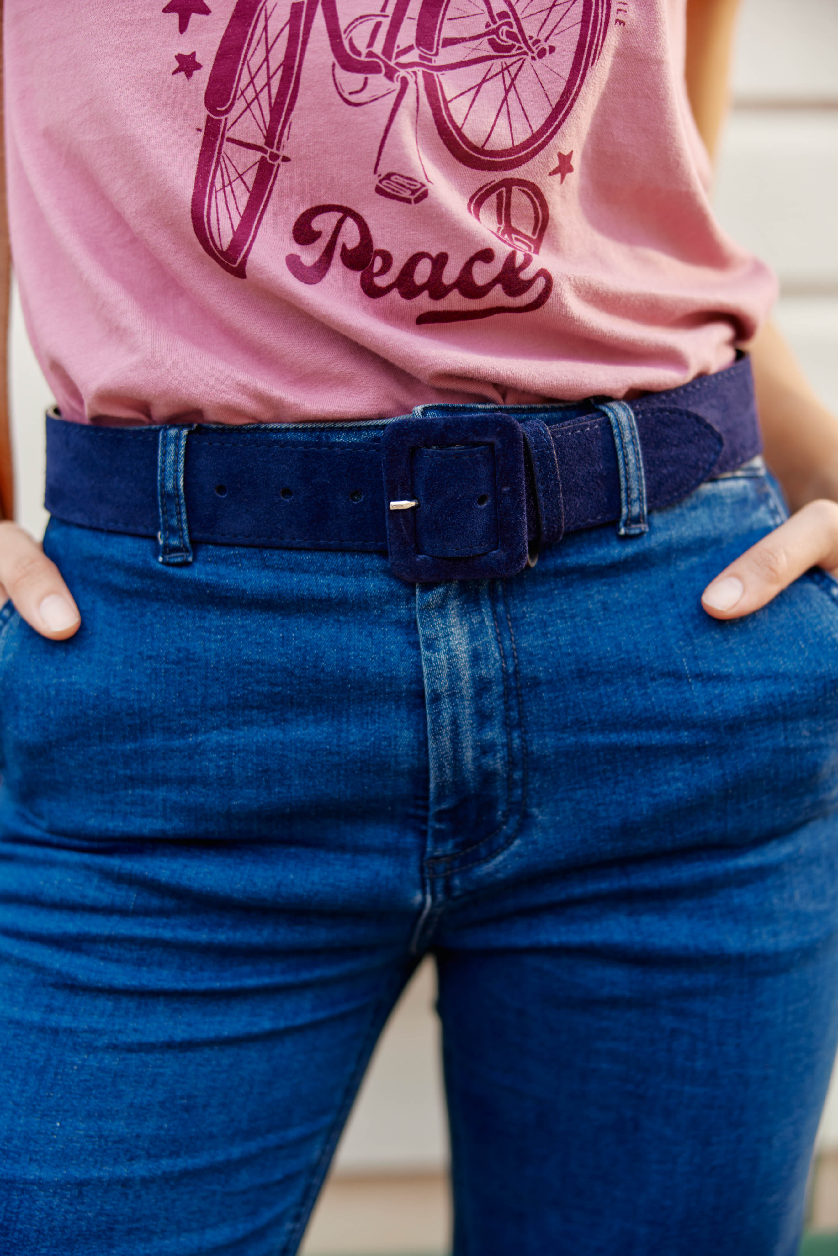 Ceinture cuir marine - Elma