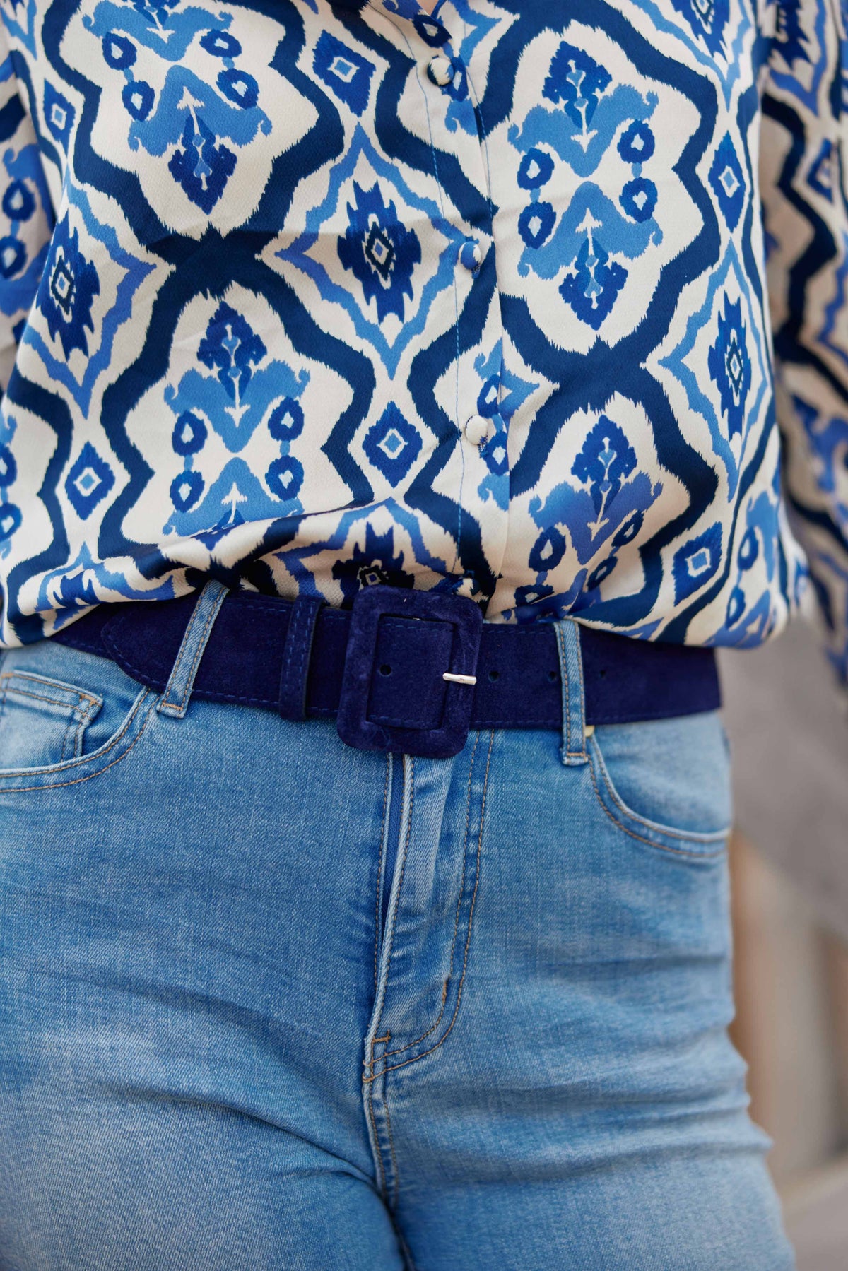 Ceinture cuir marine - Elma