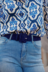 Ceinture cuir marine - Elma