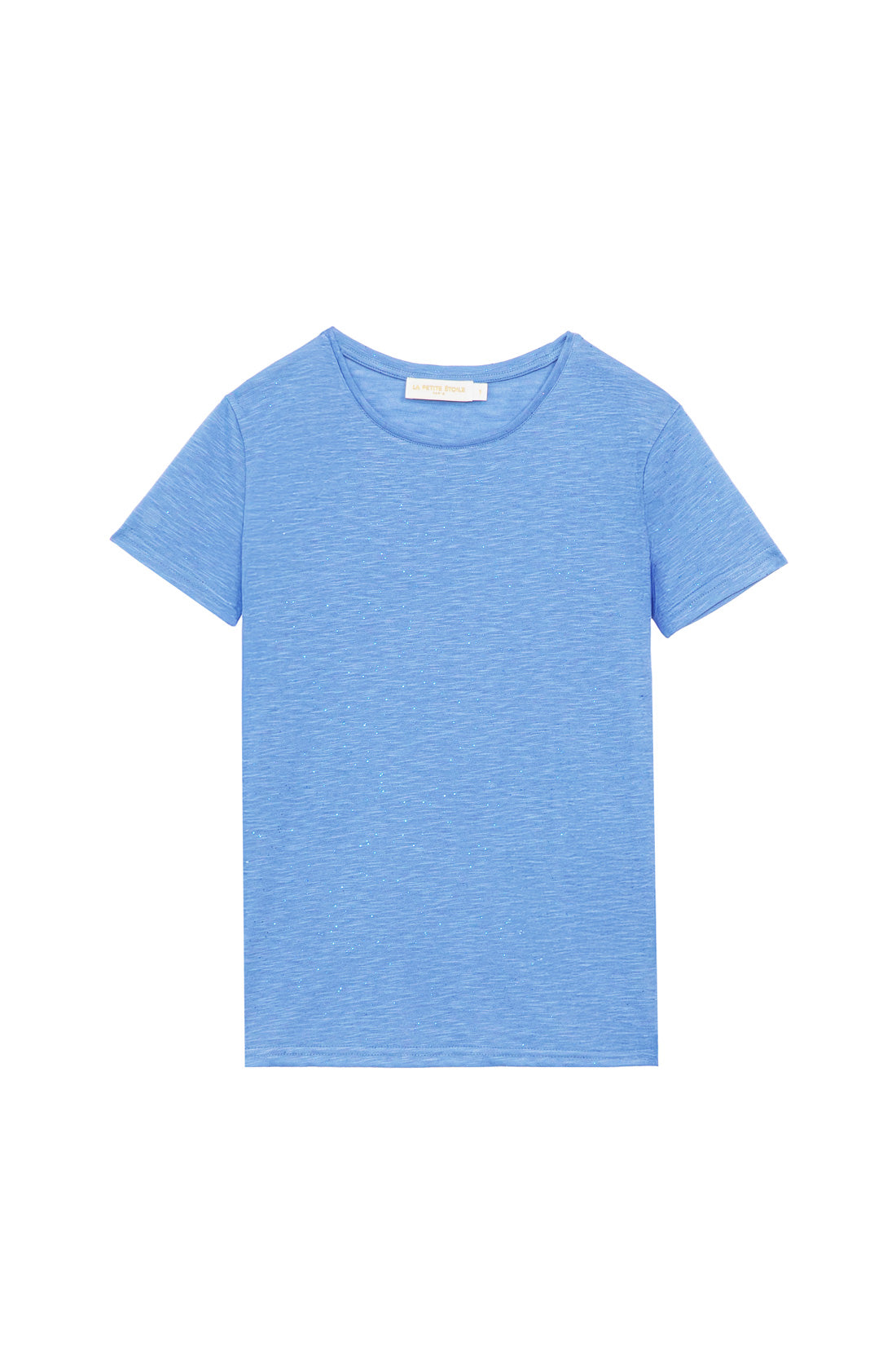 T-shirt col rond bleu denim - Elva