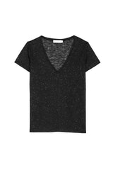 T-shirt col V noir - Elvie