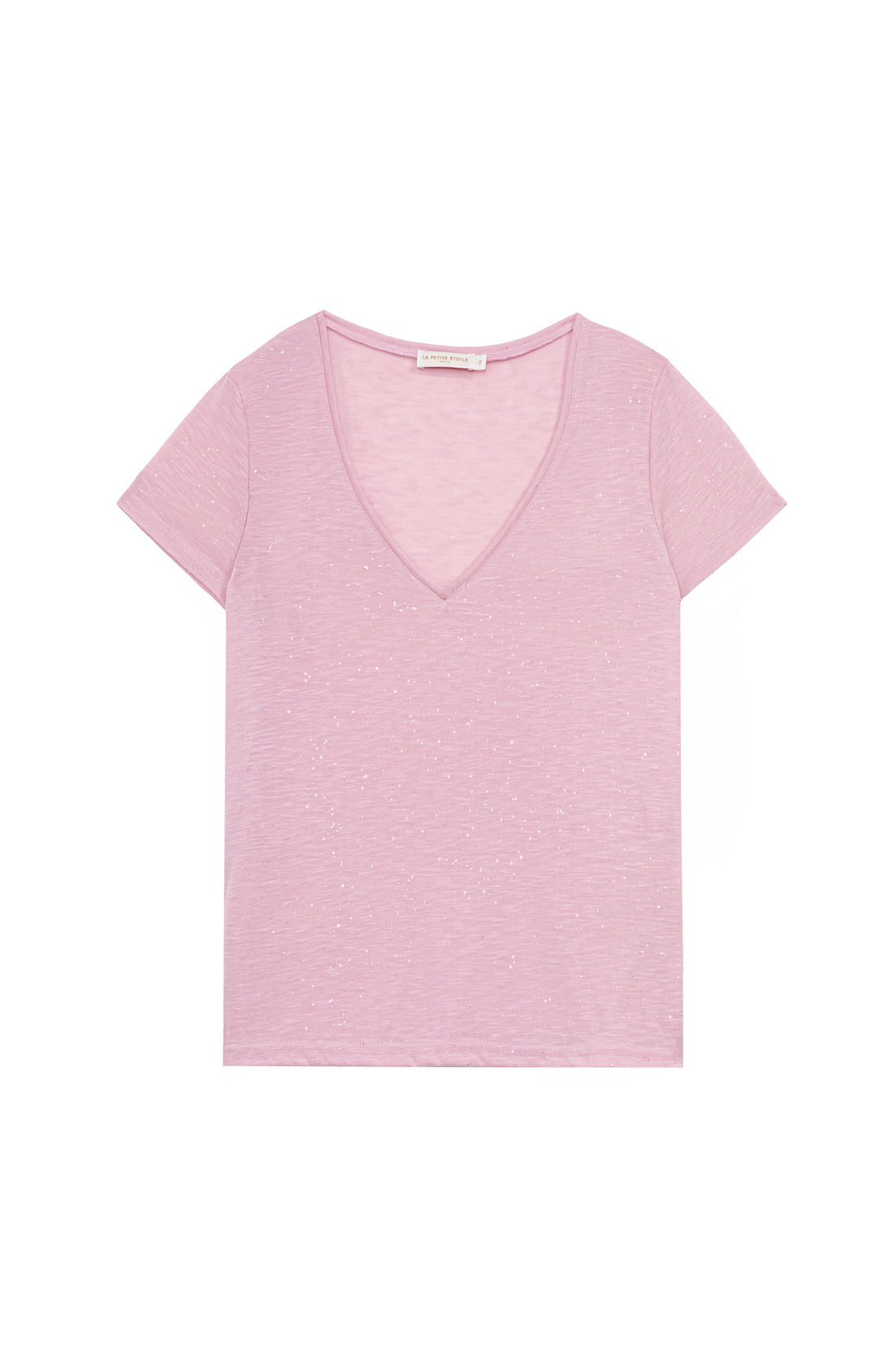 T-shirt col V vieux rose - Elvie