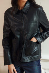 Veste en cuir noire - Fauline