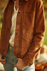 Veste en cuir camel - Fauline