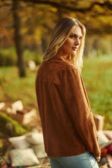 Veste en cuir camel - Fauline