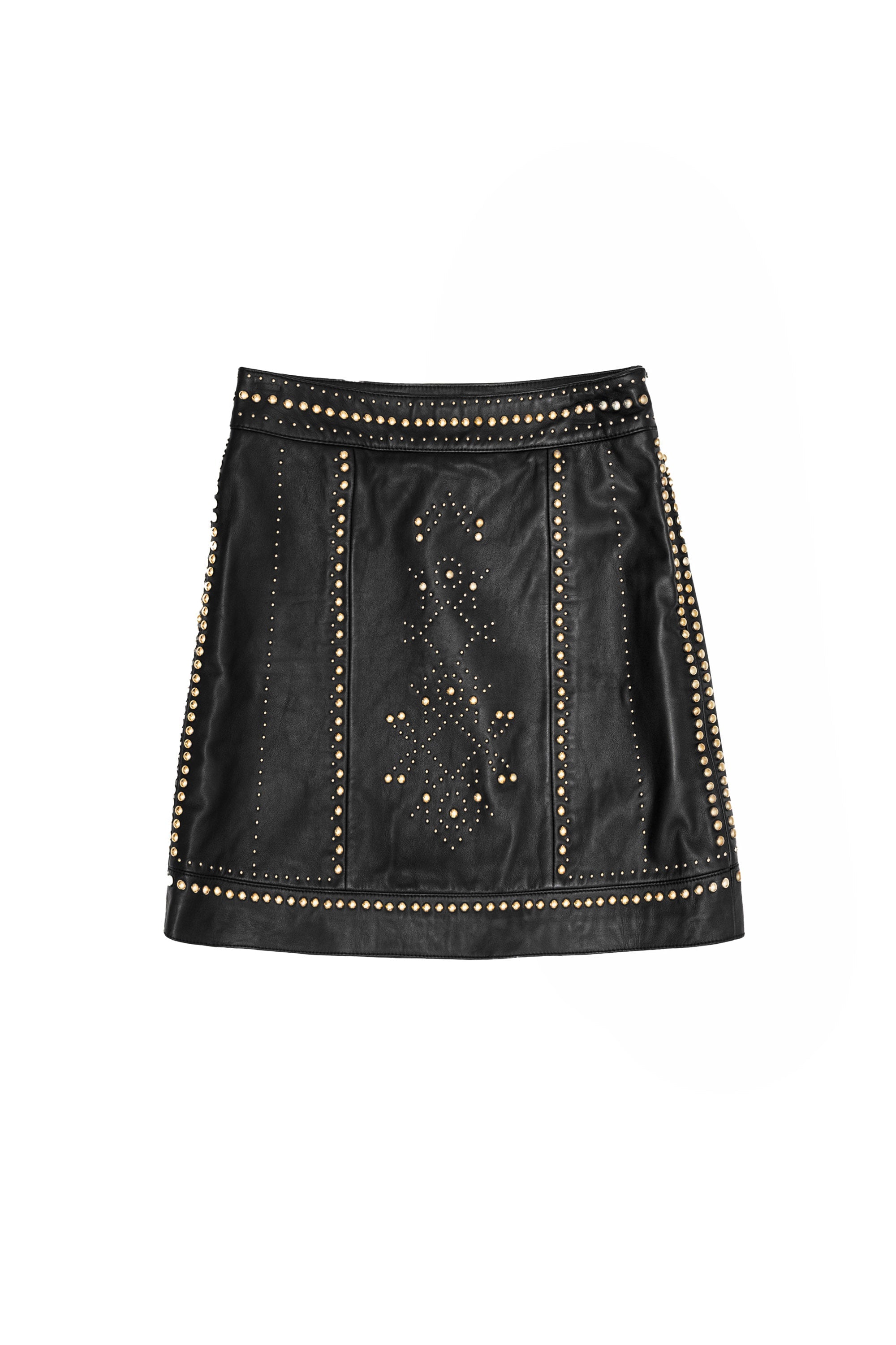 Jupe en cuir cloutée noire - Fill