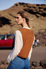 Veste Flora en cuir suède