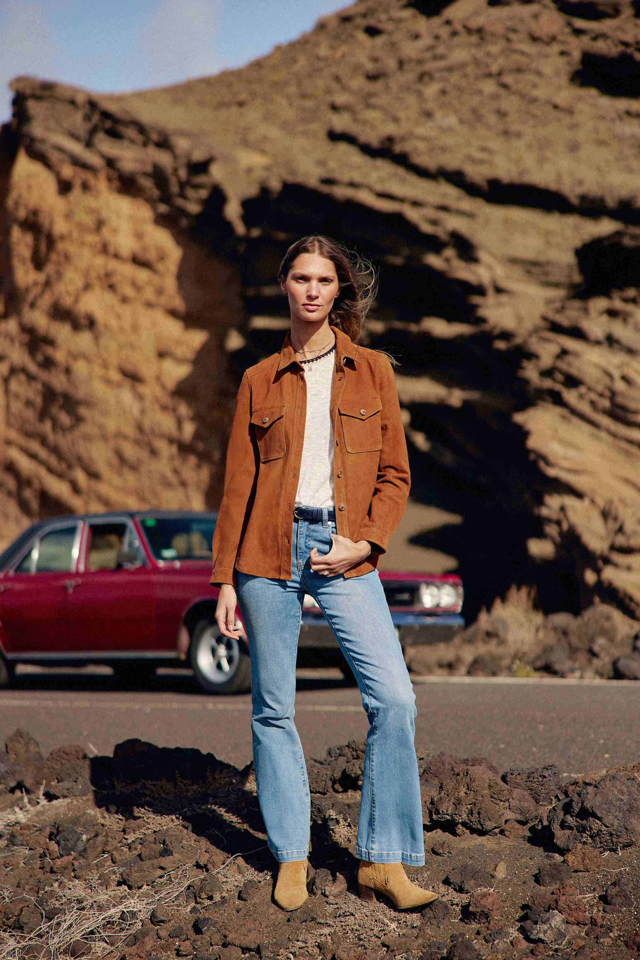 Surchemise Florine cuir suède