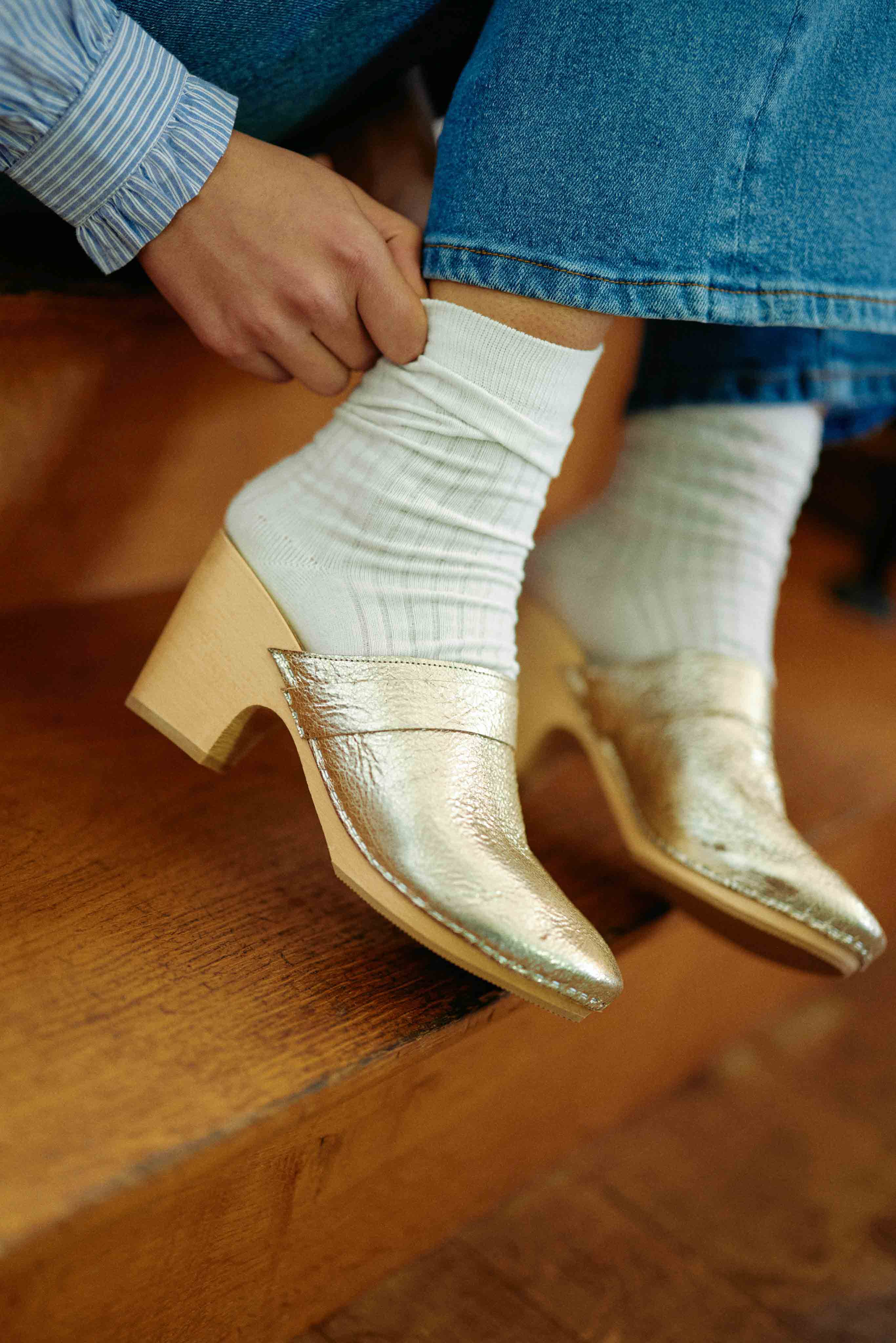 Sabots cuir doré - Gabriel