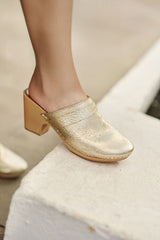 Sabots cuir doré - Gabriel