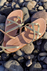 Spartiates cuir doré - Gauthier