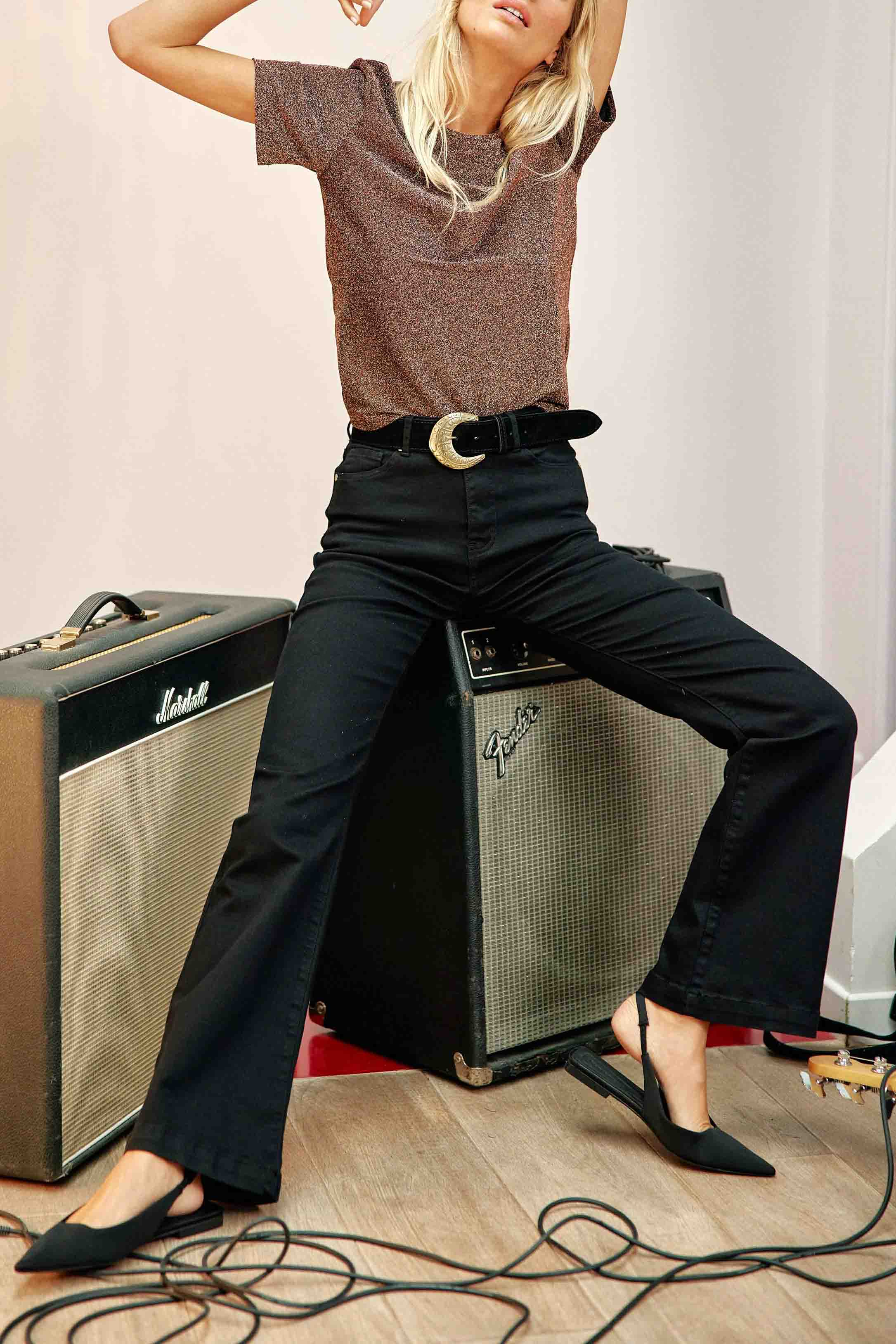 Ceinture cuir noir - Idona