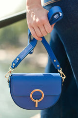Sac en cuir bleu - Jim
