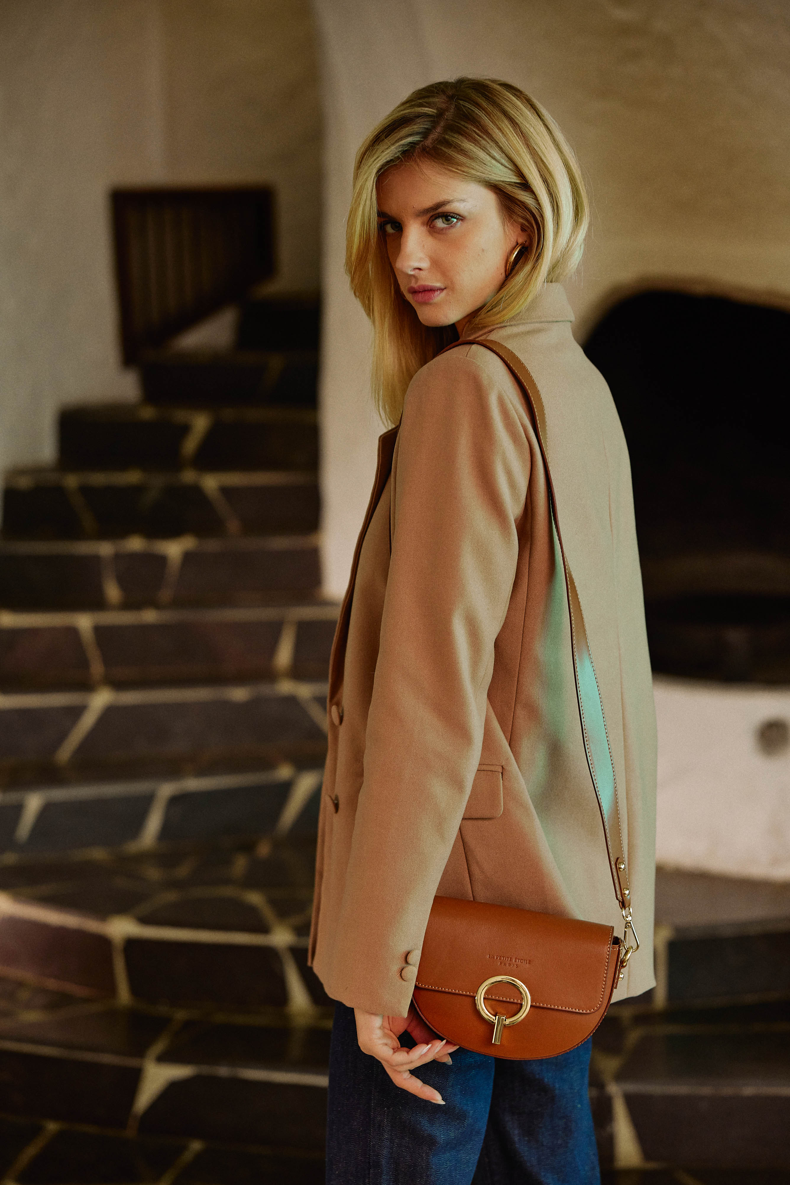 Sac en cuir camel - Jim