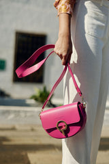 Sac en cuir fuchsia - Jim