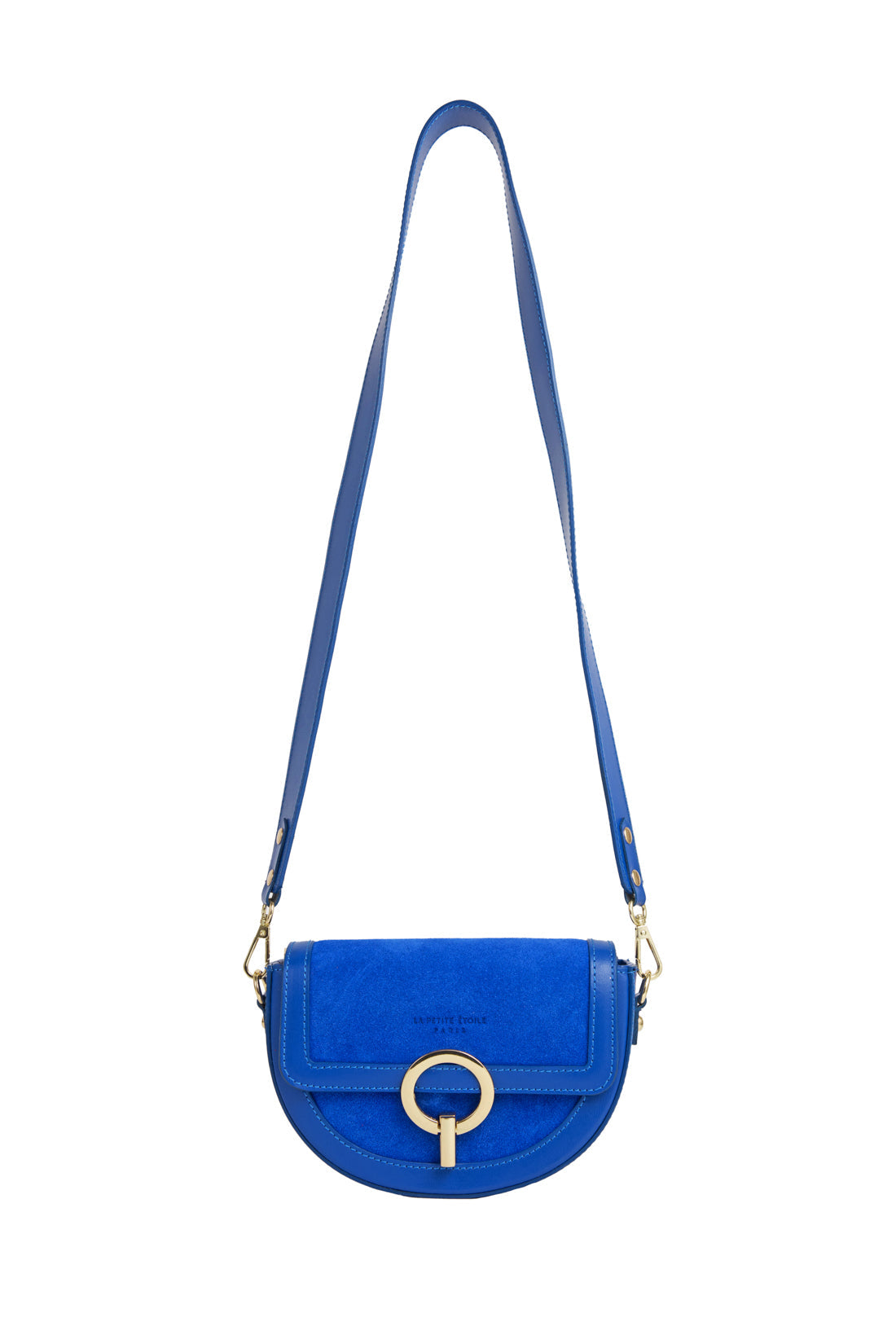 Sac en cuir bimatière bleu - Jim