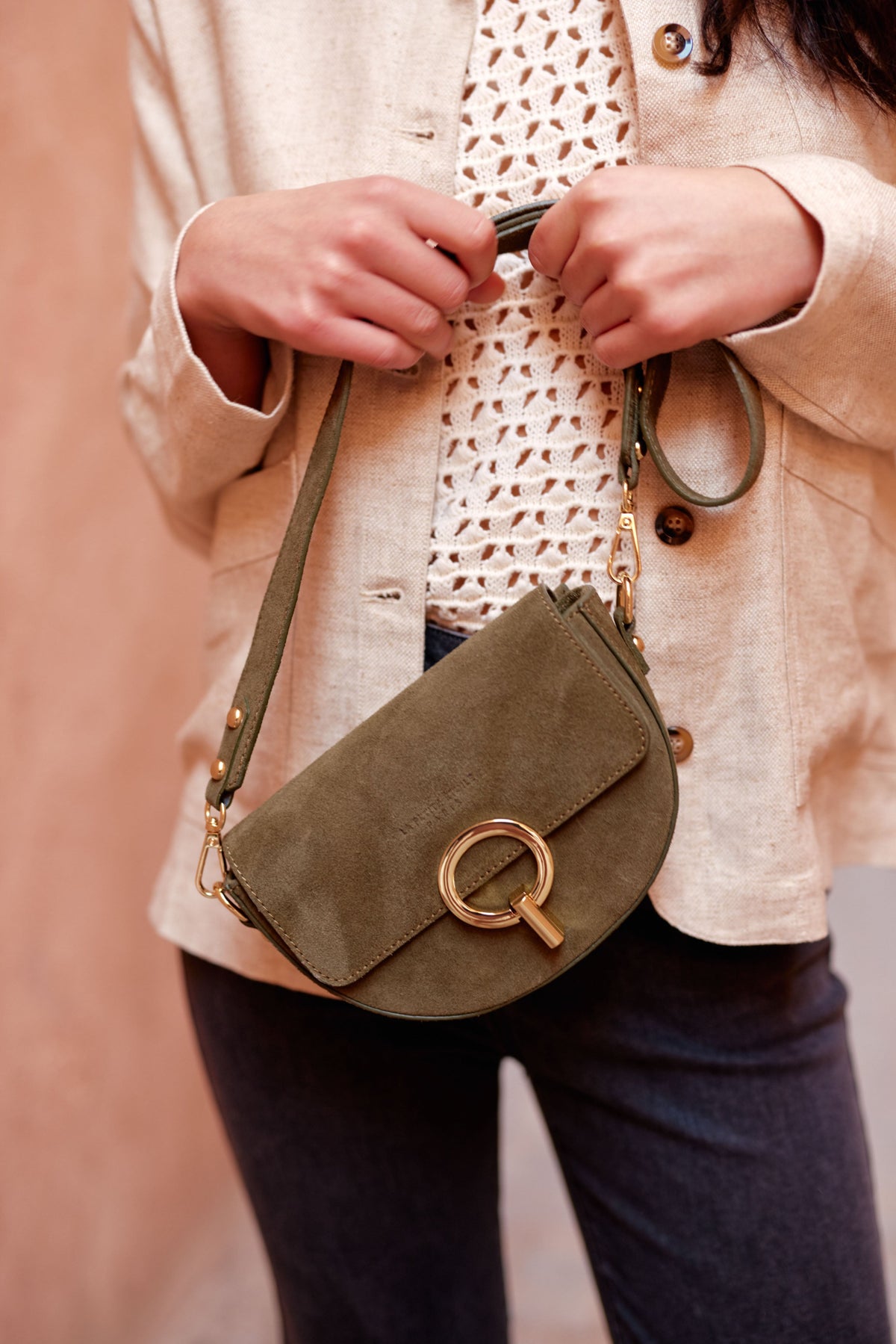 Sac en cuir kaki - Jim