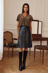 Jupe en cuir noir - Jolene